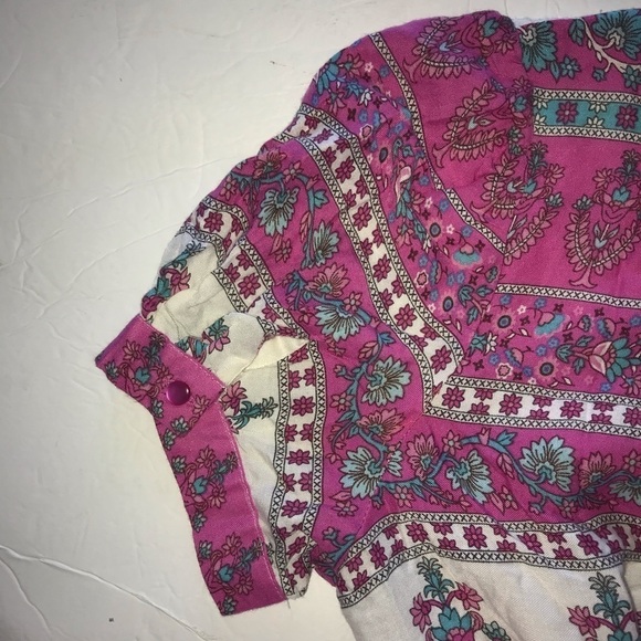 2/$20 True Destiny Boho Lace Short Puff Sleeve Top M - Picture 6 of 7